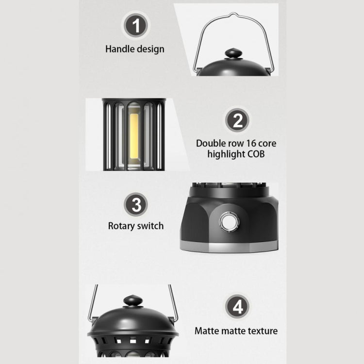 Lampada da campeggio portatile COB 6W impermeabile