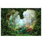 150 x 210 cm Fantasy Foresta Fotografia Sfondo Panno Cartoon Kids Party Decorazione Sfondo