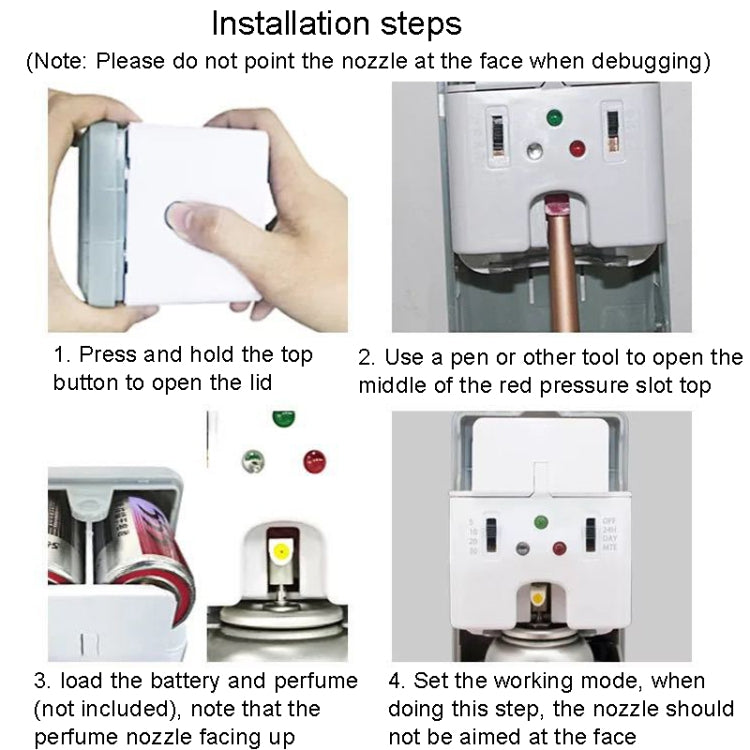 Spruzzatrice automatica con sensore di luce Macchina profumata temporizzata per toilette, Automatic Light Sensor 4 (White)
