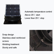 Ventilatore di scarico del tetto solare Ventilatore di commutazione dello scarico in lega di alluminio Ventilatore a pressione negativa, SRVF-320, SRVF-350