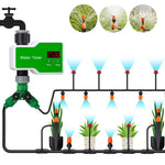 Sistema di irrigazione Controller intelligente Dispositivo di irrigazione automatico a tempo, 1 Water Outlet, 2 Water Outlet, 10m 10sets Hanging Spray Sprinklers, 10m 10sets Ground Plug Dual-use Suit, 20m 20sets Hanging Spray Nozzles                   ...