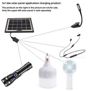 Piccola lampada da tavolo torcia con pannello solare USB testa femmina 5V/1.8W, Solar Panel