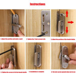 Blocco del gancio della porta di migrazione ad angolo retto di 90 gradi, 304 Stainless Steel Slot, Zinc Alloy Slot-free, Zinc Alloy Slot-free / Punching