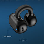 Auricolare Bluetooth 5.3 con clip per orecchio singolo