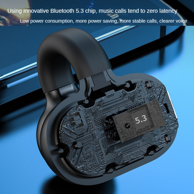 Auricolare Bluetooth 5.3 con clip per orecchio singolo