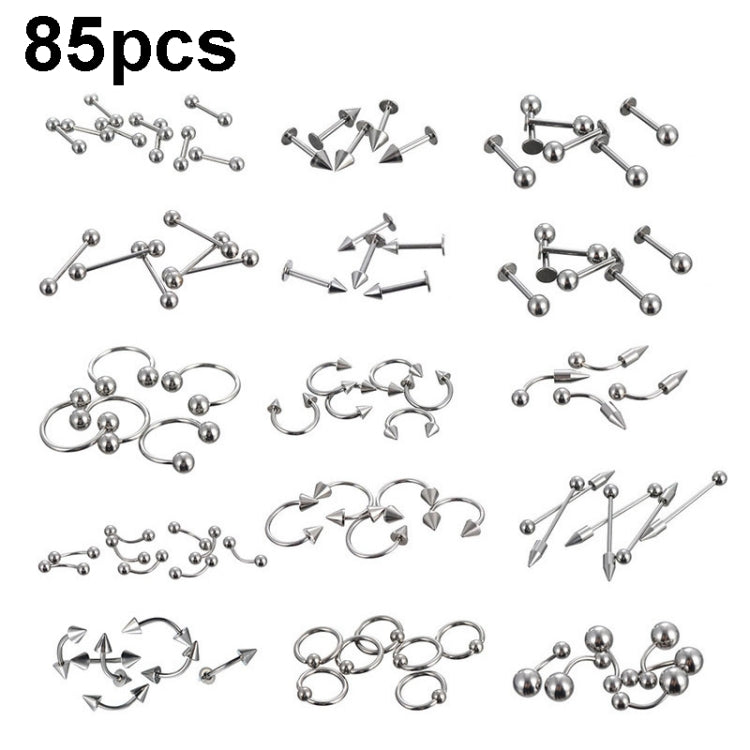 85 pezzi piercing gioielli in acciaio inossidabile borchie per labbra borchie per sopracciglia borchie per naso