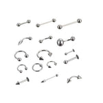 85 pezzi piercing gioielli in acciaio inossidabile borchie per labbra borchie per sopracciglia borchie per naso
