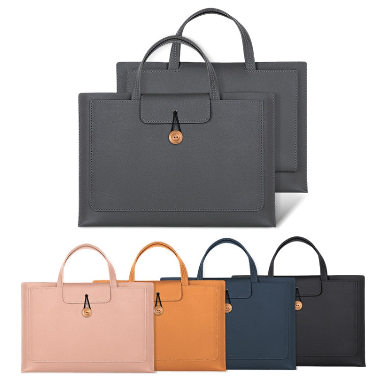 Borsa in PU impermeabile per laptop con bottone elastico, 13.3/14 inch, 15.4/16 inch
