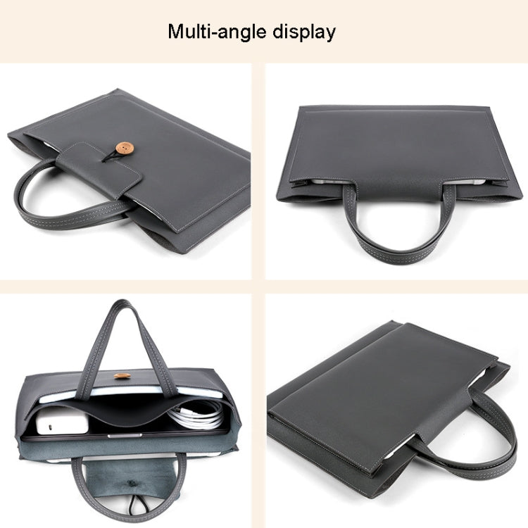 Borsa in PU impermeabile per laptop con bottone elastico, 13.3/14 inch, 15.4/16 inch