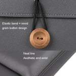 Borsa in PU impermeabile per laptop con bottone elastico, 13.3/14 inch, 15.4/16 inch
