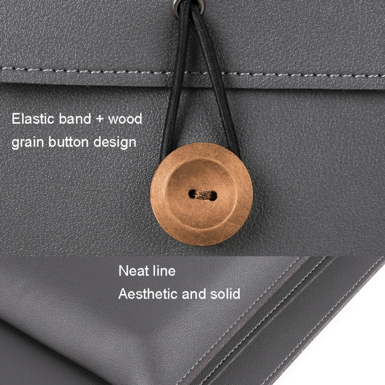 Borsa in PU impermeabile per laptop con bottone elastico, 13.3/14 inch, 15.4/16 inch