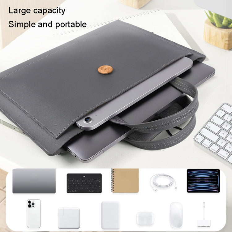 Borsa in PU impermeabile per laptop con bottone elastico, 13.3/14 inch, 15.4/16 inch