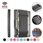 Porta carte di credito Portafogli RFID Blocking Slim Metal Card Clip, Black, Grey, Royal Blue, Army Green, Dark Green, Coffee, Fluorescent Green, Carbon Fiber Pattern, Real Carbon Fiber (Light), Real Carbon Fiber (Matte), Red, Blue, Orange, Rainbow    ...