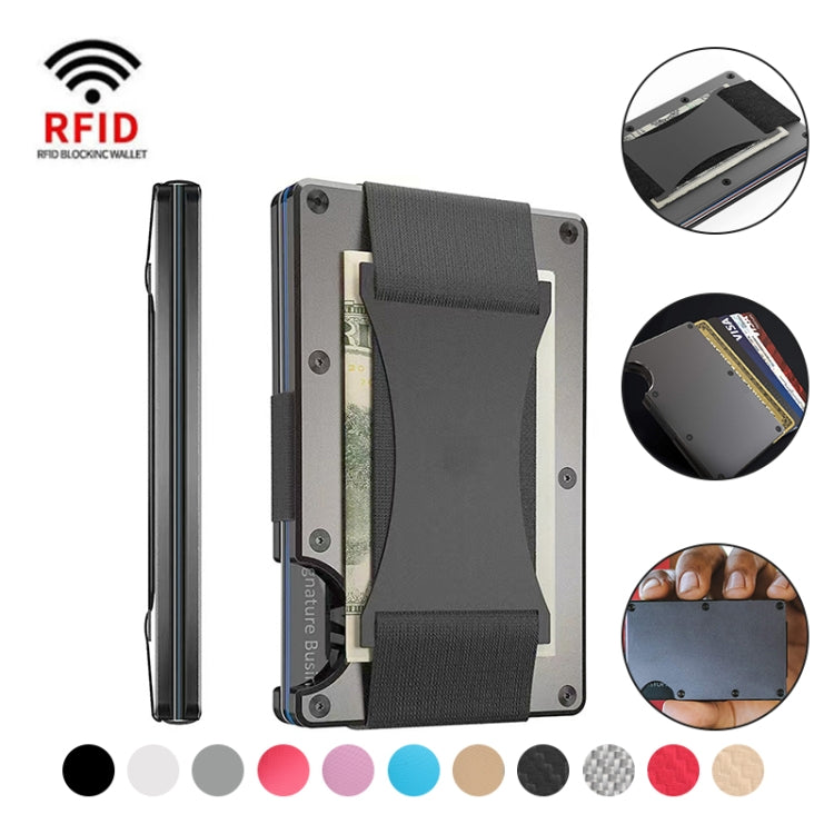 Porta carte di credito Portafogli RFID Blocking Slim Metal Card Clip, Black, Grey, Royal Blue, Army Green, Dark Green, Coffee, Fluorescent Green, Carbon Fiber Pattern, Real Carbon Fiber (Light), Real Carbon Fiber (Matte), Red, Blue, Orange, Rainbow    ...