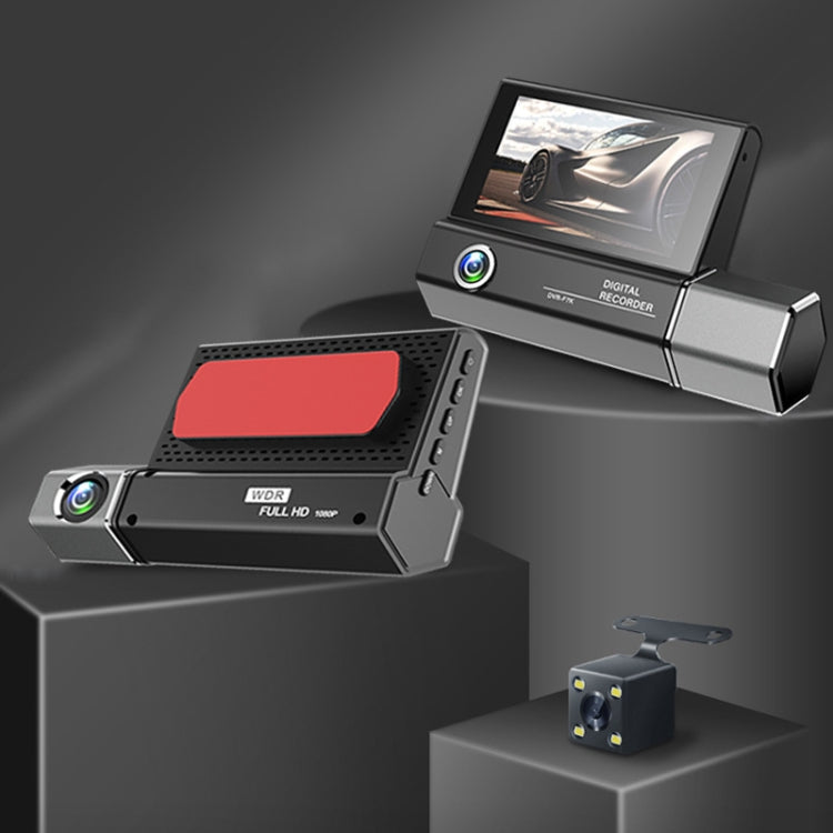 3 Lens Video HD 1080P Registratore di guida multilingue, F10