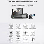 3 Lens Video HD 1080P Registratore di guida multilingue, F10