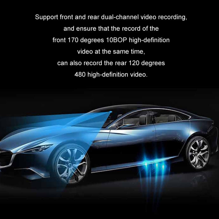 3 Lens Video HD 1080P Registratore di guida multilingue, F10