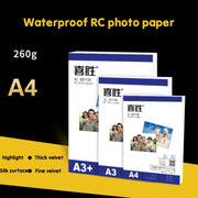 Carta fotografica RC impermeabile da 260 g per stampanti a getto d'inchiostro Brother/Epson/Lenovo/HP/Canon, 6 Inch 50 Sheets, 5 -inch 50 Sheets, 7 -inch 50 Sheets, A5 50 Sheets, A4 20 Sheets, A3 20 Sheets, A3+ 20 Sheets