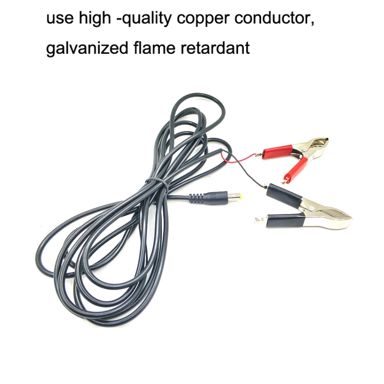 3m DC Battery Clip Line Testa maschio Rotary Coccodrillo Cavo DC 12V / 24V Linea di connessione audio universale, 3m