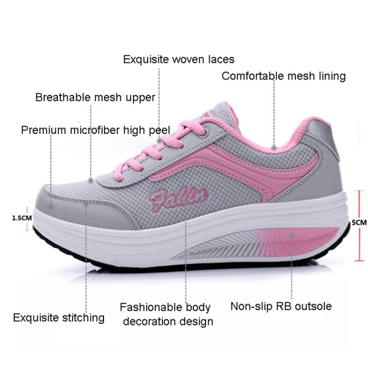 Primavera e autunno Scarpe sportive da donna con fondo spesso Scarpe a dondolo Scarpe da muffin, 35, 36, 37, 38, 39, 40
