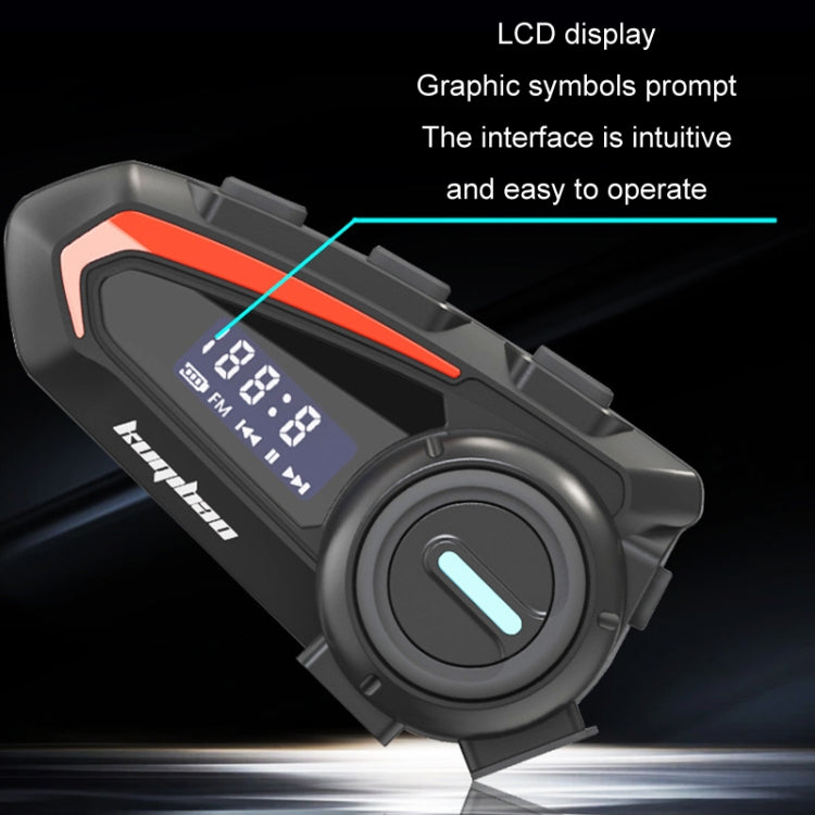 Auricolare Bluetooth impermeabile per casco da motociclista KUQIBAO con schermo