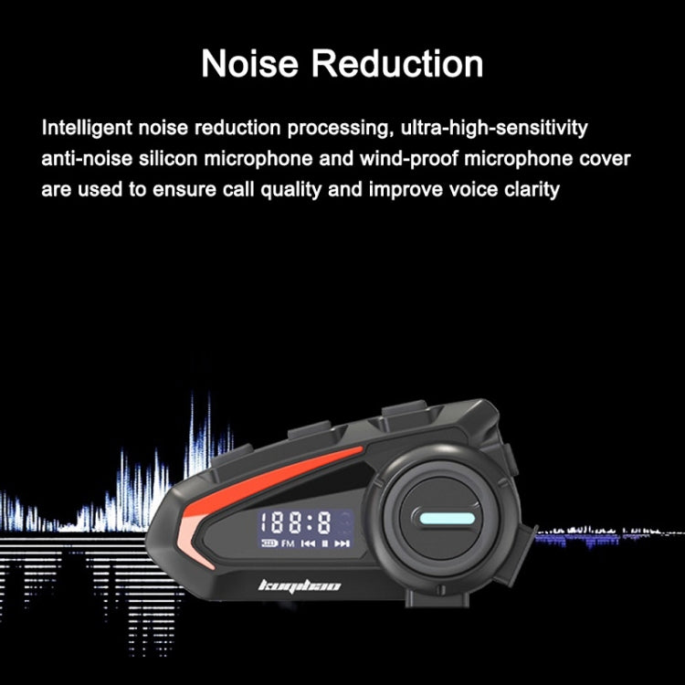 Auricolare Bluetooth impermeabile per casco da motociclista KUQIBAO con schermo