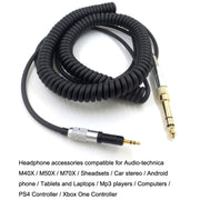 Per ATH-M50X / M40X / M70X Cavo audio per cuffie a molla AUX Testa da 2,5 mm, ZS0246