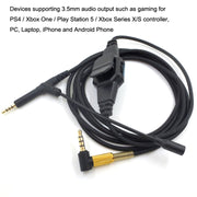 Per cavo audio per cuffie da gioco BOSE 700 / QC25 / QC35 / OE2 da 3,5 mm a 2,5 mm, ZS0213 Black
