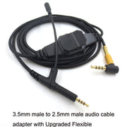 Per cavo audio per cuffie da gioco BOSE 700 / QC25 / QC35 / OE2 da 3,5 mm a 2,5 mm, ZS0213 Black