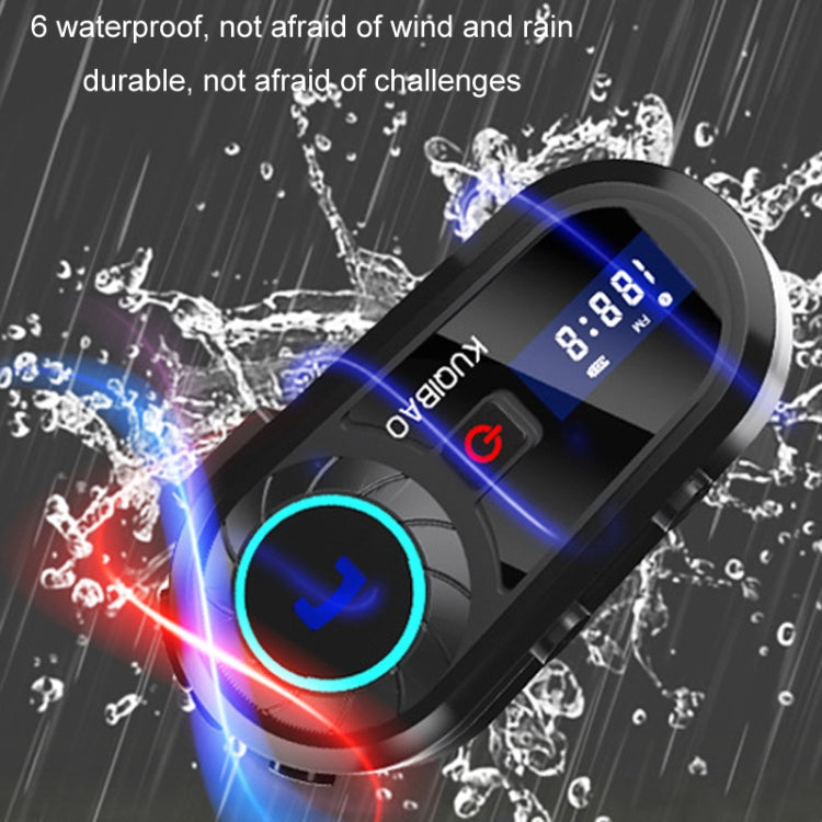 Auricolare Bluetooth impermeabile per casco da motociclista KUQIBAO con schermo