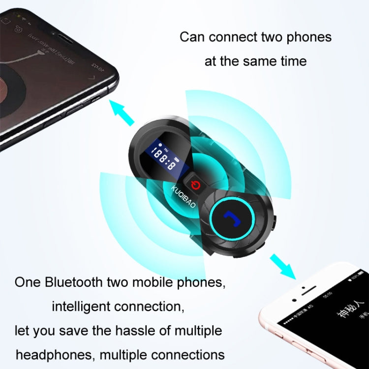 Auricolare Bluetooth impermeabile per casco da motociclista KUQIBAO con schermo