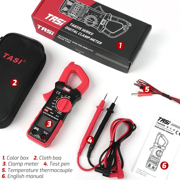 TASI TA8315B Multimetro a pinza Amperometro digitale ad alta precisione, TA8315B