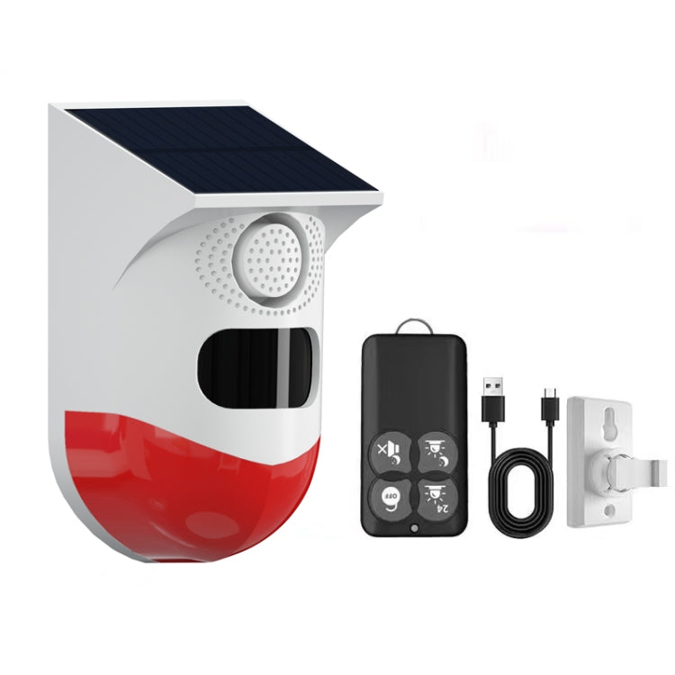 Rilevatore di movimento a infrarossi Solar Outdoor PIR Wireless Strobe Siren Detector Allarme sonoro, CT80WR Tuya WiFi Model, CT80R USB Upgrade Model