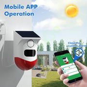 Rilevatore di movimento a infrarossi Solar Outdoor PIR Wireless Strobe Siren Detector Allarme sonoro, CT80WR Tuya WiFi Model, CT80R USB Upgrade Model