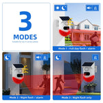 Rilevatore movimento PIR wireless solare con sirena 120dB