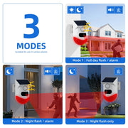 Rilevatore di movimento a infrarossi Solar Outdoor PIR Wireless Strobe Siren Detector Allarme sonoro, CT80WR Tuya WiFi Model, CT80R USB Upgrade Model