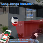 Rilevatore movimento PIR wireless solare con sirena 120dB