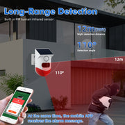 Rilevatore di movimento a infrarossi Solar Outdoor PIR Wireless Strobe Siren Detector Allarme sonoro, CT80WR Tuya WiFi Model, CT80R USB Upgrade Model