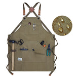 Grembiule da lavoro in tela pesante per elettricista da falegnameria, Black Gray, Black, Army Green, Khaki, Blue, Camel, Belt Black Gray, Belt Black, Belt Army Green, Belt Khaki, Belt Blue, Belt Camel