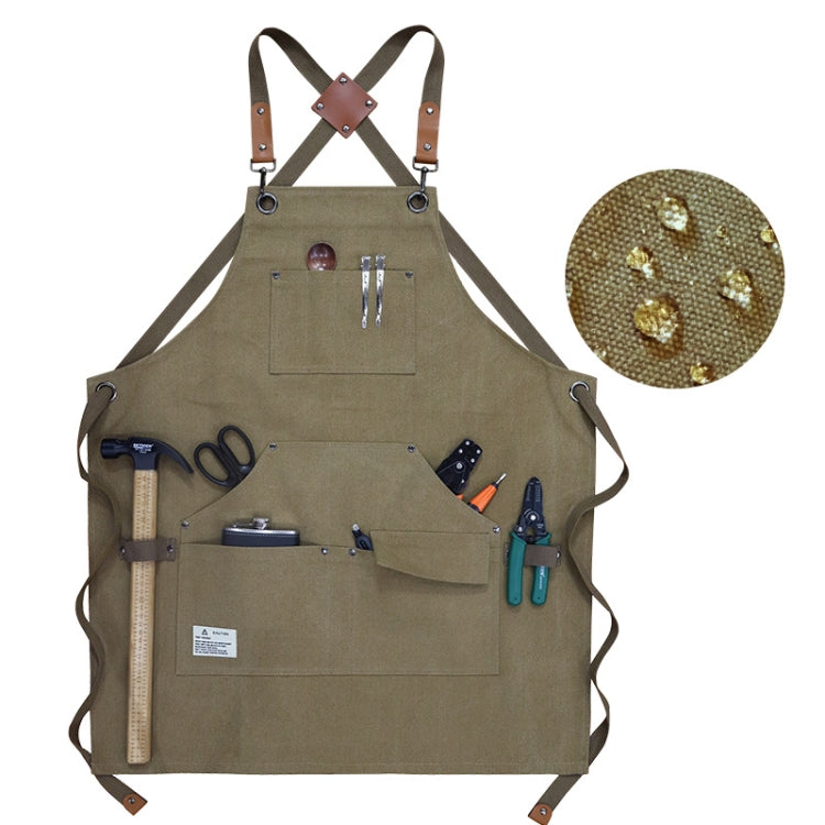 Grembiule da lavoro in tela pesante per elettricista da falegnameria, Black Gray, Black, Army Green, Khaki, Blue, Camel, Belt Black Gray, Belt Black, Belt Army Green, Belt Khaki, Belt Blue, Belt Camel