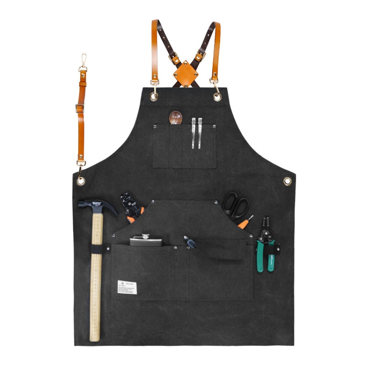 Grembiule da lavoro in tela pesante per elettricista da falegnameria, Black Gray, Black, Army Green, Khaki, Blue, Camel, Belt Black Gray, Belt Black, Belt Army Green, Belt Khaki, Belt Blue, Belt Camel