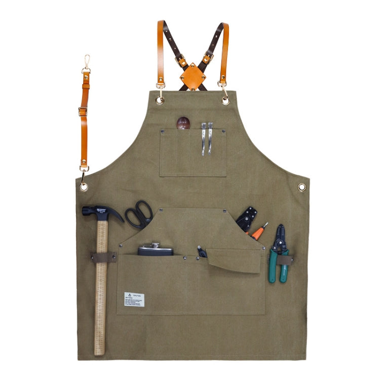 Grembiule da lavoro in tela pesante per elettricista da falegnameria, Black Gray, Black, Army Green, Khaki, Blue, Camel, Belt Black Gray, Belt Black, Belt Army Green, Belt Khaki, Belt Blue, Belt Camel