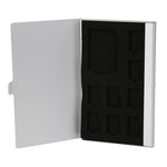 1SD + 8TF Alluminio Micro SD Card Holder Pin Storage Box 9 solts per scheda di memoria SD / SIM / TF, Black, Silver