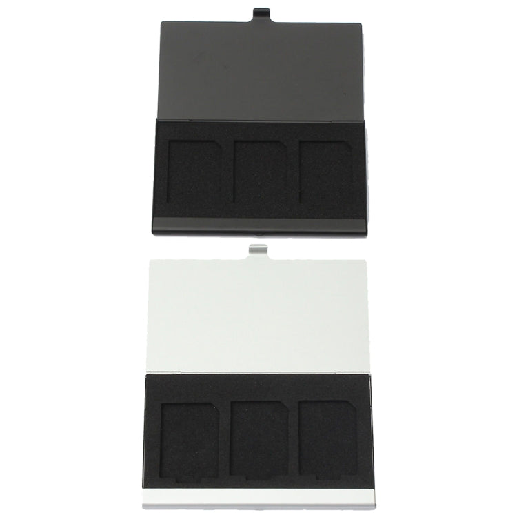 Supporti per scatole di carte per schede di memoria in lega di alluminio 3SD, Silver, Black
