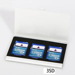 Supporti per scatole di carte per schede di memoria in lega di alluminio 3SD, Silver, Black