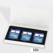 Supporti per scatole di carte per schede di memoria in lega di alluminio 3SD, Silver, Black