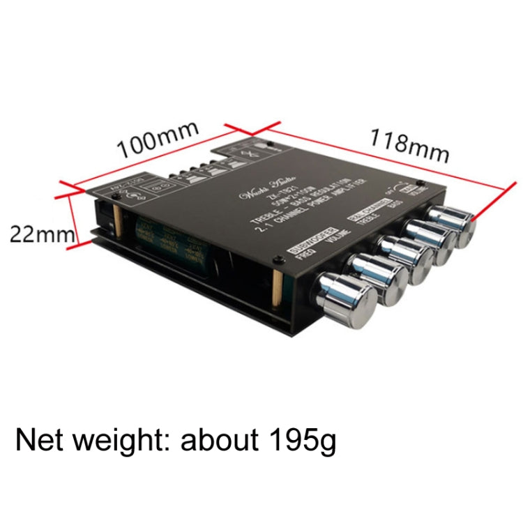 ZK-TB21 TPA3116D2 Regolazione del tono alto e basso Modulo amplificatore di potenza completamente digitale Bluetooth a 2.1 canali, ZK-TB21