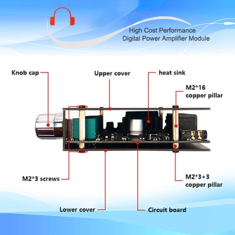 ZK-TB21 TPA3116D2 Regolazione del tono alto e basso Modulo amplificatore di potenza completamente digitale Bluetooth a 2.1 canali, ZK-TB21