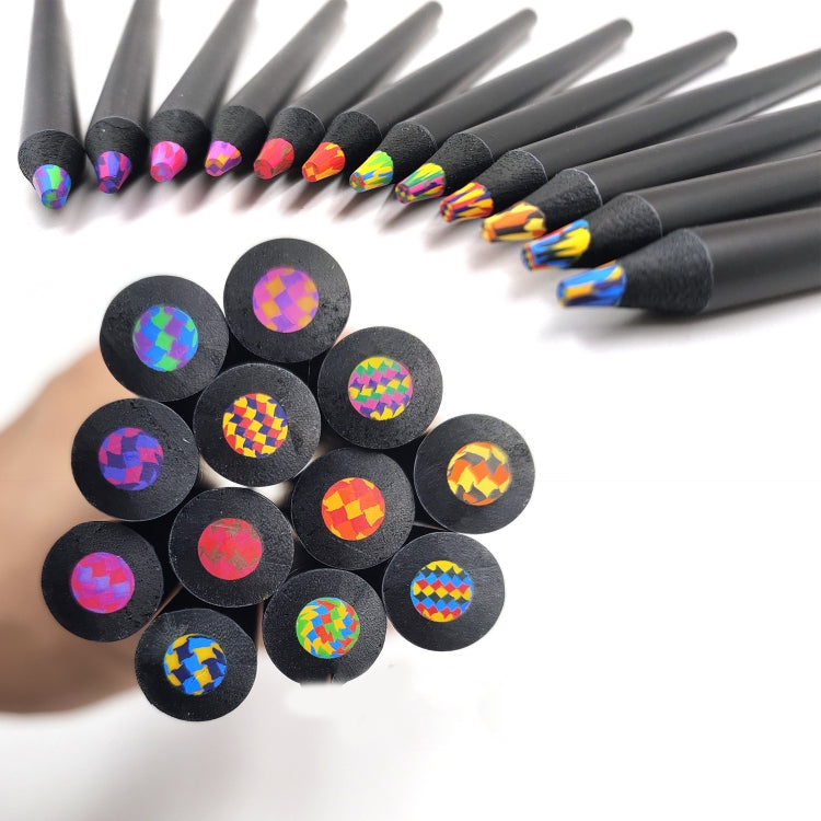 Set 12 matite colorate arcobaleno 7 colori in 1 in legno