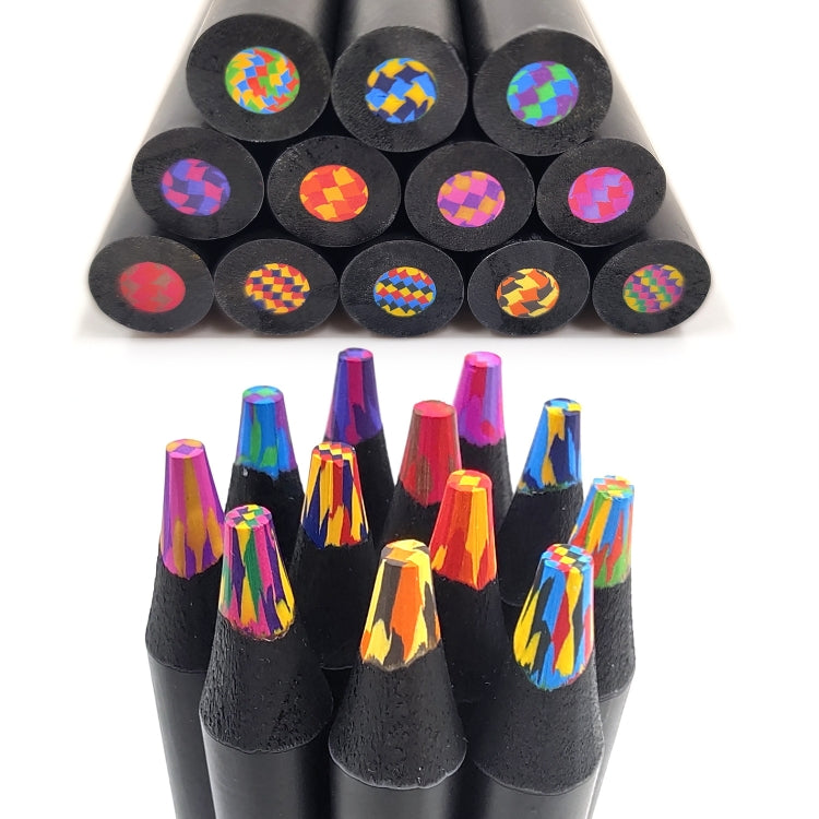 12pcs 7 colori in 1 matite arcobaleno matite colorate in legno per bambini adulti disegno artistico